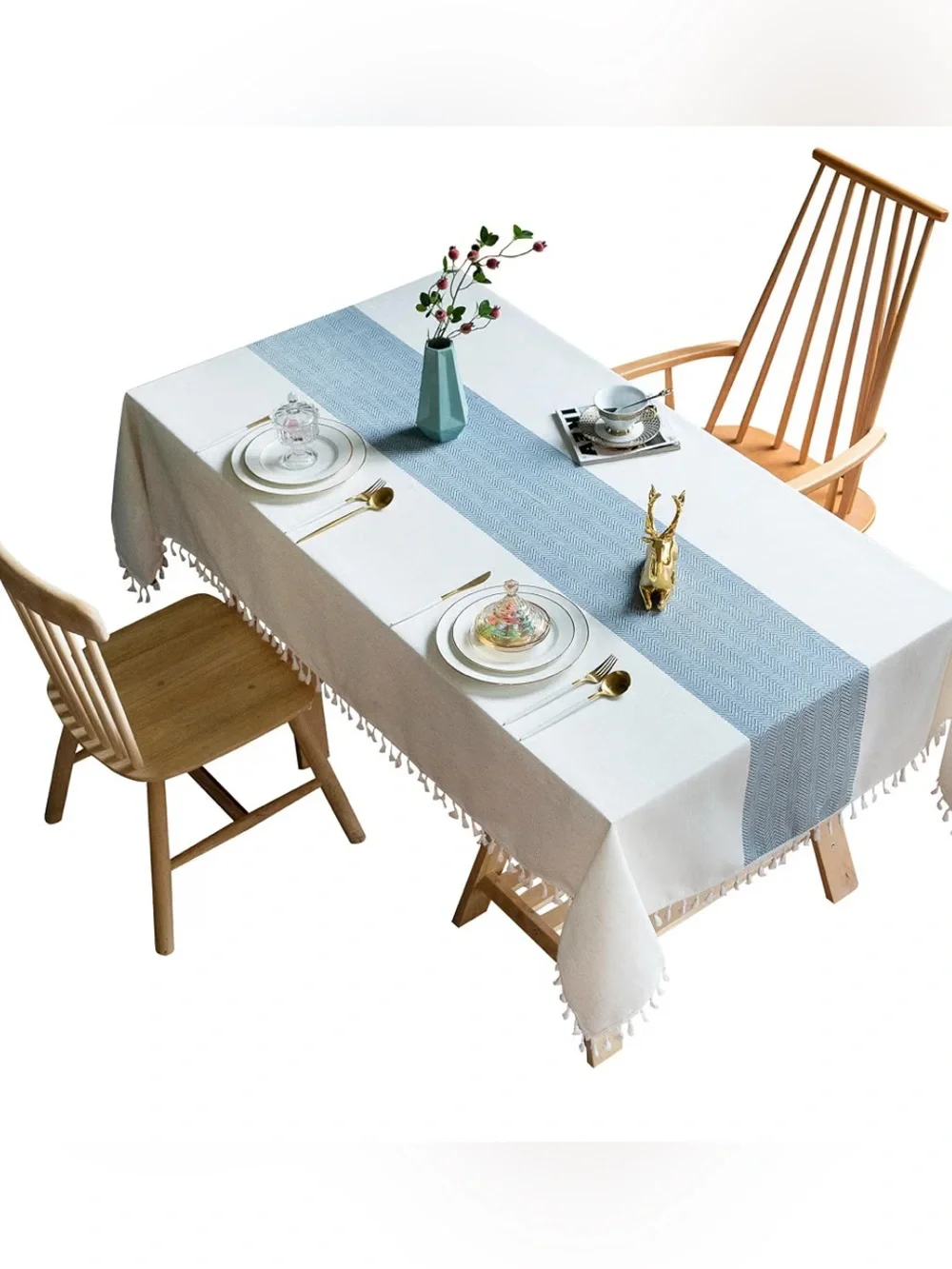 Cotton Linen Waterproof Farmhouse Tablecloth